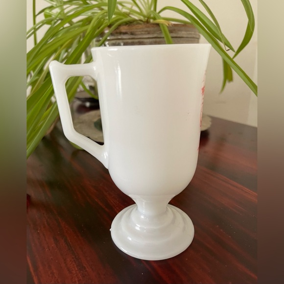 Vintage Milk Glass Texas Coffee Handled Mug - Picture 3 of 8